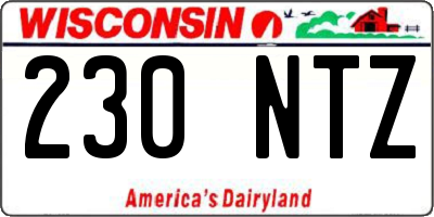 WI license plate 230NTZ