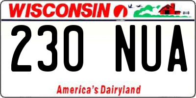 WI license plate 230NUA