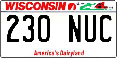 WI license plate 230NUC