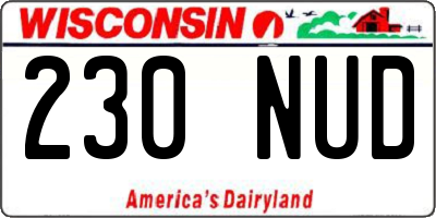 WI license plate 230NUD