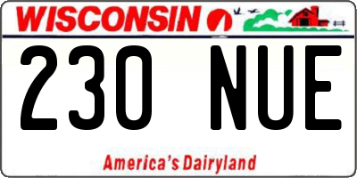 WI license plate 230NUE
