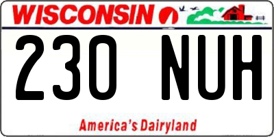 WI license plate 230NUH
