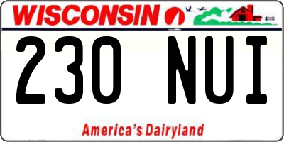 WI license plate 230NUI