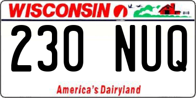 WI license plate 230NUQ