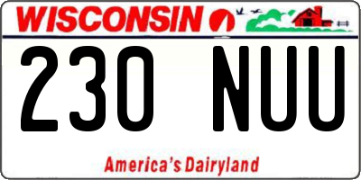 WI license plate 230NUU
