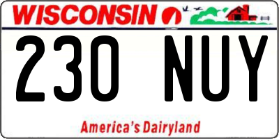 WI license plate 230NUY