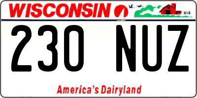 WI license plate 230NUZ