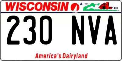WI license plate 230NVA