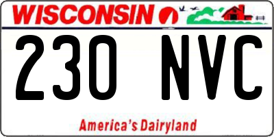 WI license plate 230NVC