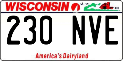 WI license plate 230NVE