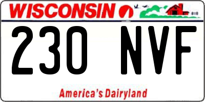 WI license plate 230NVF
