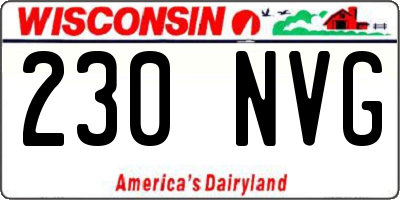 WI license plate 230NVG