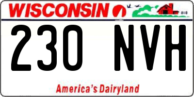 WI license plate 230NVH