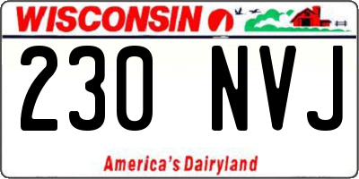 WI license plate 230NVJ