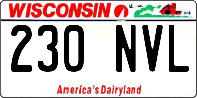 WI license plate 230NVL