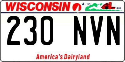 WI license plate 230NVN