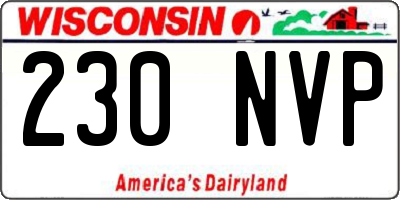 WI license plate 230NVP