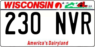 WI license plate 230NVR