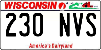 WI license plate 230NVS