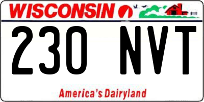 WI license plate 230NVT