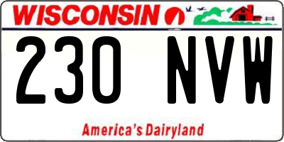 WI license plate 230NVW