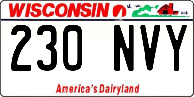 WI license plate 230NVY