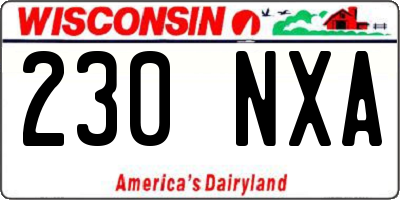 WI license plate 230NXA