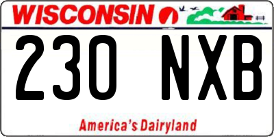 WI license plate 230NXB