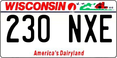 WI license plate 230NXE