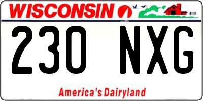WI license plate 230NXG
