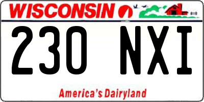 WI license plate 230NXI