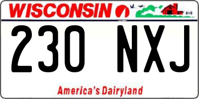 WI license plate 230NXJ