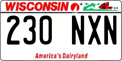 WI license plate 230NXN