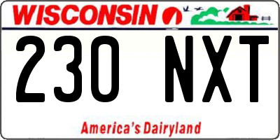 WI license plate 230NXT