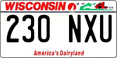 WI license plate 230NXU
