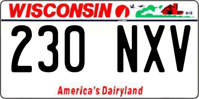 WI license plate 230NXV