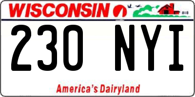 WI license plate 230NYI