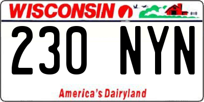 WI license plate 230NYN
