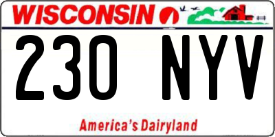 WI license plate 230NYV