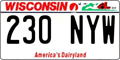 WI license plate 230NYW