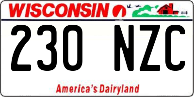 WI license plate 230NZC