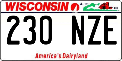 WI license plate 230NZE