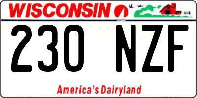 WI license plate 230NZF