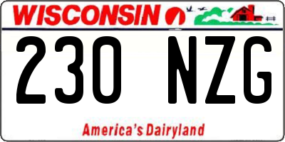 WI license plate 230NZG