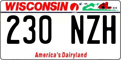 WI license plate 230NZH