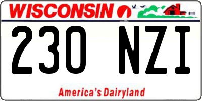 WI license plate 230NZI