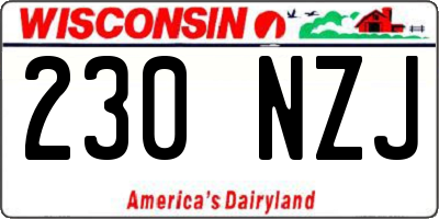 WI license plate 230NZJ