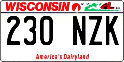 WI license plate 230NZK