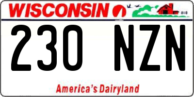 WI license plate 230NZN