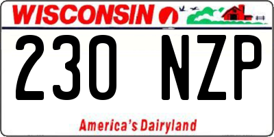 WI license plate 230NZP